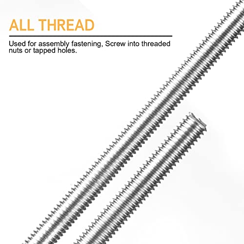 Niooliuk M6X250 Pack Of 5)304 Stainless Steel M6-1.0 Fully All Threaded Rod, Long Threaded Screw thumb #2