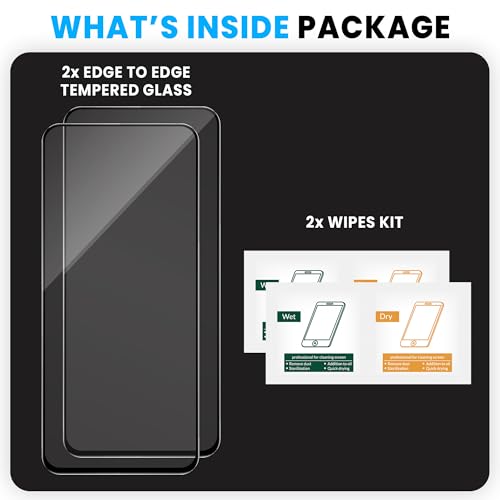 Image of ArmourPro Military Grade Gorilla Tempered Glass Compatible For Poco M6 Plus (6.79 Inch) With Easy Installation Kit for Smartphone| Edge To Edge Coverage | Black, Pack of 2