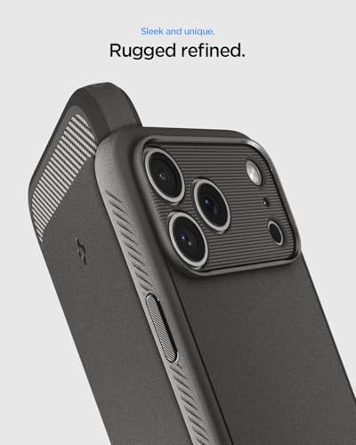 Image of Spigen Rugged Armor MagFit Back Cover Case for iPhone 17 Pro Max, MagSafe Compatible, Resilient Shock Absorption - TPU | Gray