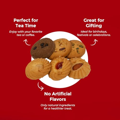 Image of Qoot Assorted Cookies 400g | Premium Cookies Biscuit Tin Box | Fresh Baked Bakery Biscuits | Mixed Cookies Collection | Gift Box for Family & Friends