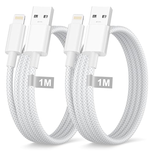 iPhone Ladekabel 1M 2Pack, MFi-Zertifiziertes Apple USB Lightning Kabel Schnellladekabel iPhone Kabel Geflochtenem Light...