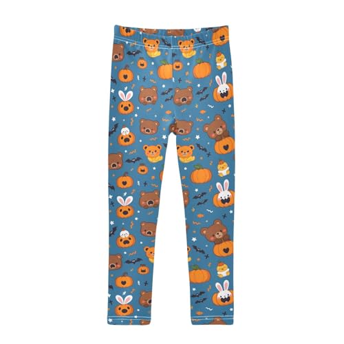 senya Girls Printed Leggings Yoga Pants Cute Pumpkin Rabbit Ear Bear Pattern for Kids in 4t to 10 Years, 4T