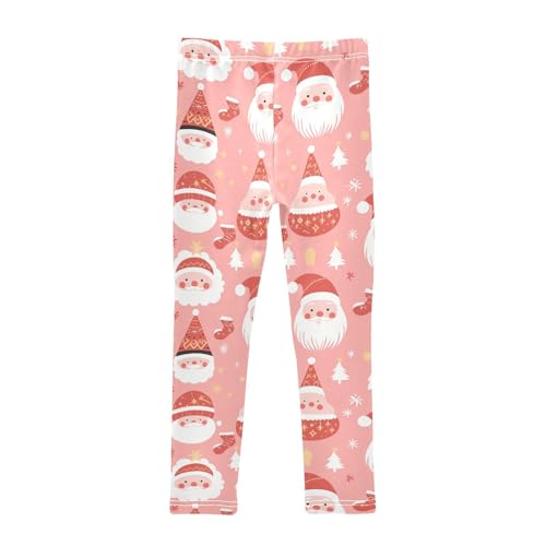 KLL Christmas Santa Red Pastel Pink Toddler Baby Girl Legging Comfortable High Waisted Leg Yoga Pants Exercise2