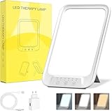 6 Timer und Smart Memory: Unser tageslichtlampe Happy Light hat 6 Timer-Einstellungen (10/20/30/40/50/60 Minuten). Wir empfehlen, ab 10 Minuten zu beginnen und schrittweise auf 30 Minuten bis 1 Stunde pro Tag zu erhöhen, bis wir die für Sie am besten geeignete Zeit finden. Darüber hinaus verfügt unser Lichttherapielicht über eine intelligente Speicherfunktion, die die Helligkeit und die Farbtemperatur speichert, die Sie beim letzten Mal eingestellt haben, aber kein Timer ist.