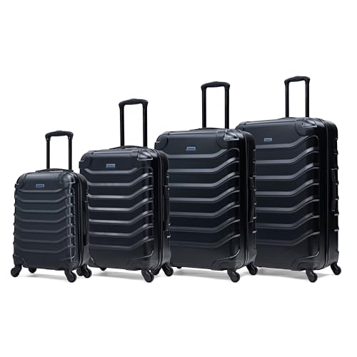 Image of InUSA ENDURANCE Luggage with Spinner Wheels | Durable Lightweight Hardshell Suitcase, Travel Sets with Handle and Trolley | (20in, 24in, 28in, 32in) 4 Pieces Luggage Set | Black
