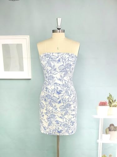 Strapless Short Prom Dress Foral Print Tight Bodycon Homecoming Dresses for Teens 2025 Cocktail Formal Dress3