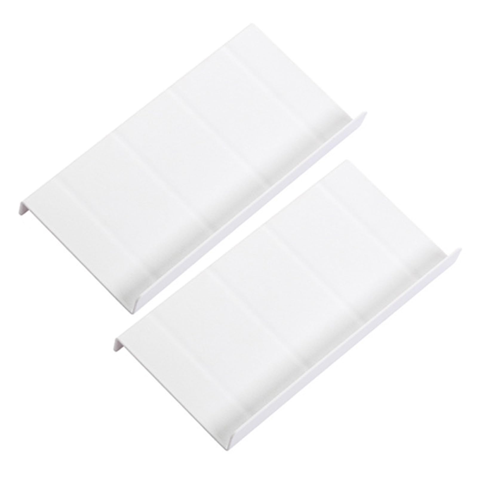 Rikuuui Kitchen Drawer Spice Organizer Stepped Spice Holder Shelf Moisture-Proof Grooved Partitions Storage Tray for Bottles Jars White 2pcs