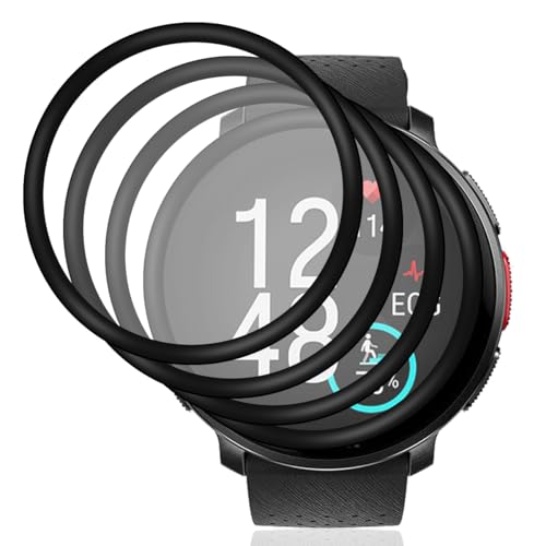 Gelaasso 4 Pezzi Pellicola Protettiva Compatibile con Polar Vantage V3, [Resistente ai Graffi][3D Curved Full Cover] [Sensibile al Tatto] Pellicola Protettiva per Polar Vantage V3