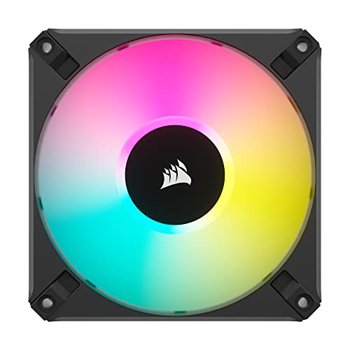 Image of Corsair iCUE AF120 RGB Elite 120mm PWM Fan - Eight RGB LEDs - AirGuide Technology - Fluid Dynamic Bearing - Zero RPM Fan Mode - CORSAIR iCUE Software Compatible - Black