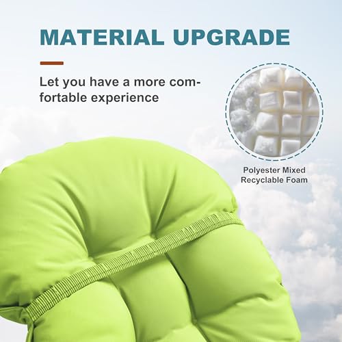 Image of Adirondack Chair Cushion, Rocking Chair Cushion 44x19.4x4 inch, High Back Patio Cushions of Upper and Lower with Ties, Sunscreen and Fade-Resistant (Sharp Green, 1)