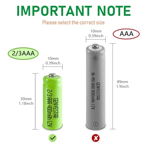 Baterías Recargables Ni-MH 2/3AAA 1.2V 400mAh, 12 Unidades miniatura 5