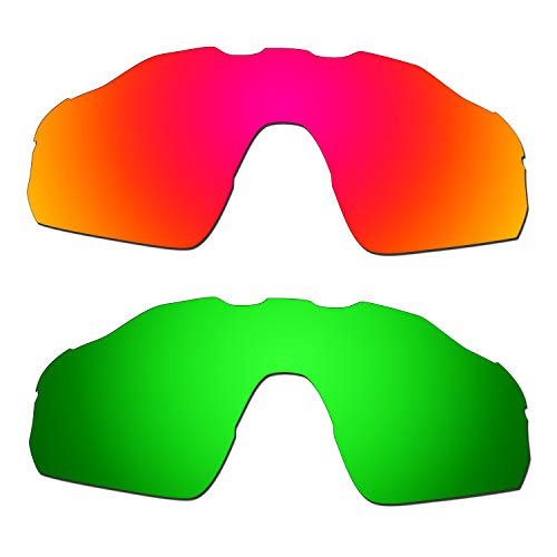 Lentilles Oakley Radar EV Pitch renforcées rouge et vert émeraude contre les reflets