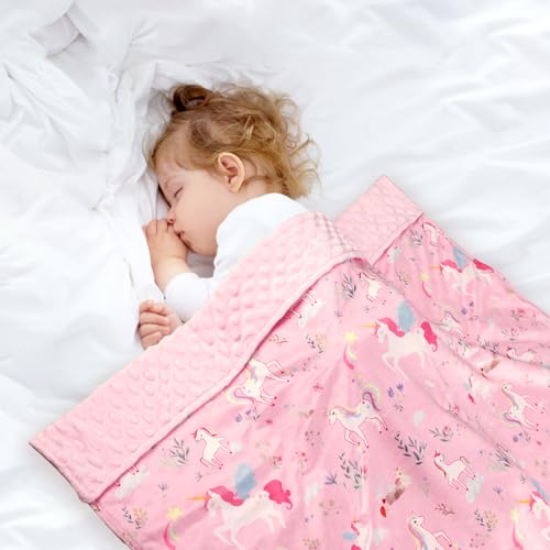 Image of SWESEN Baby Blanket for Boys Girls, Super Soft Double Layer Mink Blankets with Dotted Backing, Unicorn Toddler Newborn Nursery Bed Blanket, Multicolor Printed Blanket, 30 X 40 Inches