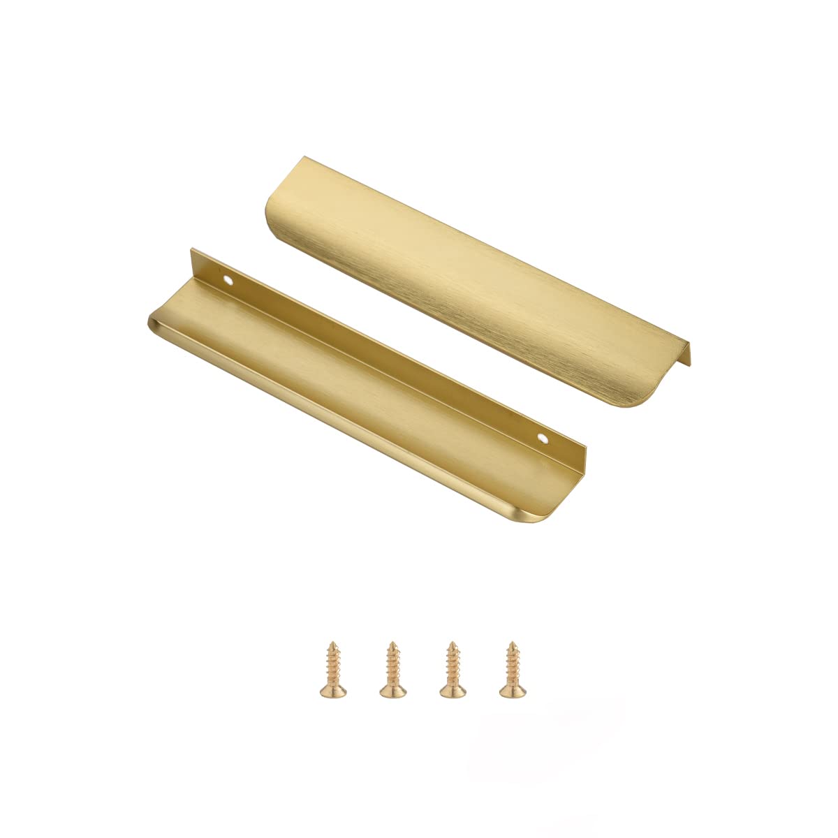 Satanga 10 Pack 6.3 Inch Hole Center Polished Brushed Brass Cabinet Pulls Aluminum Square Cabinets Pulls Cupboard Cabinet Pulls Bar Drawer Pulls Wardrobe Cabinet Handles Overall 7.87 Inch