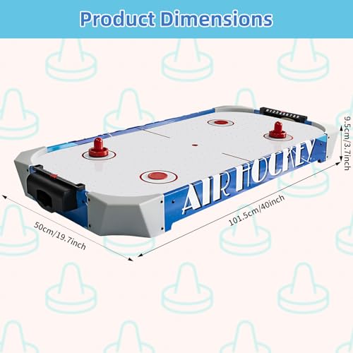 40 Inch Mini Arcade Style Air Hockey Table for Kids and Adults, Hockey Game Table for Home, Game Room, Office