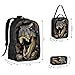 Dinosaur Backpack Kids School Bag Set 17 Inch Laptop Backpack with Insulated Lunch Box and Pencil Case (3-in-1 set)