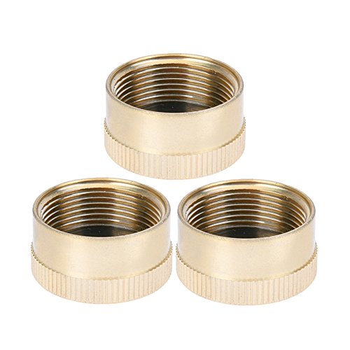 Kbrotech Propane Tank Cap Solid Brass Refill 1 LB Propane Gas Bottle Cylinder Sealed Cap for Outdoor Camping BBQ (3pieces)