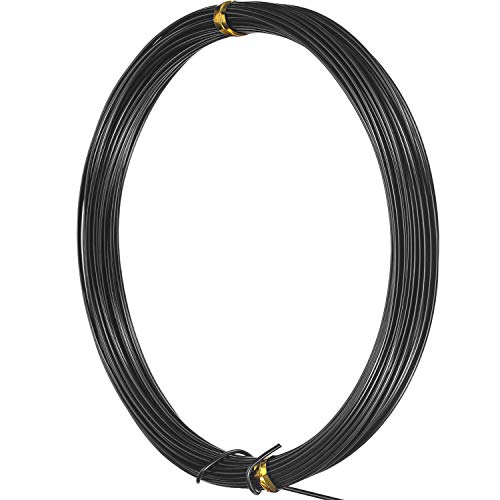 Image of TecUnite Aluminum Craft Wire for Sculpting Armature Bendable Craft Wire for DIY Jewelry Making(10 M X 1 mm,Black,1 Roll)