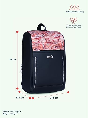 Image of ZOUK Olina Daypack for Women - Convertible Backpack with Laptop & iPad Compartments | Stylish Handcrafted Office & Travel Bag with Water-Resistant Lining & Dual Straps |