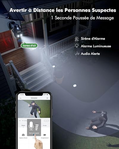 Caméra extérieure solaire 2K avec vision nocturne couleur - 7
