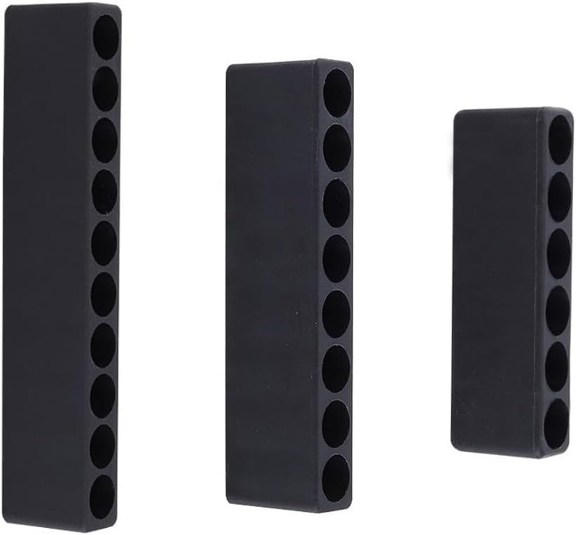 Screwdriver Bit Holder Storage Case Hex Shank Bits – 3-Piece Set with 6/8/10-Hole Organizers, Compact Tool Organizer Workshop & DIY (Black)