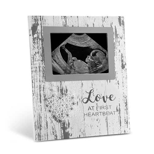 bloom & nest Baby Keepsake Sonogram Frame – ‘Love at First Sight’ Ultrasound Photo Frame, Pregnancy Announcement & New Parent Gift