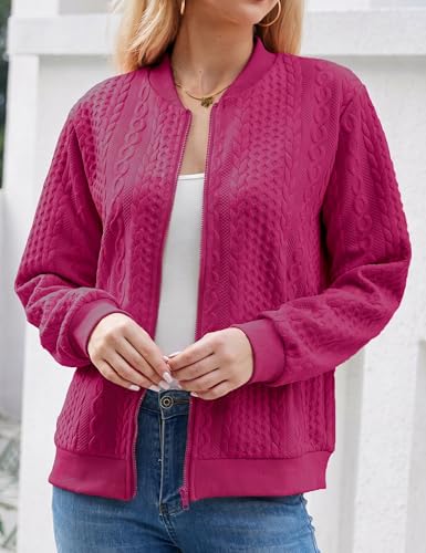 Image of Larmliss Women's Zip Up Cardigan Sweater Hoodies Long Sleeve Jacket Crewneck Casual Outerwear Spring Fall Trendy Coat Outfits