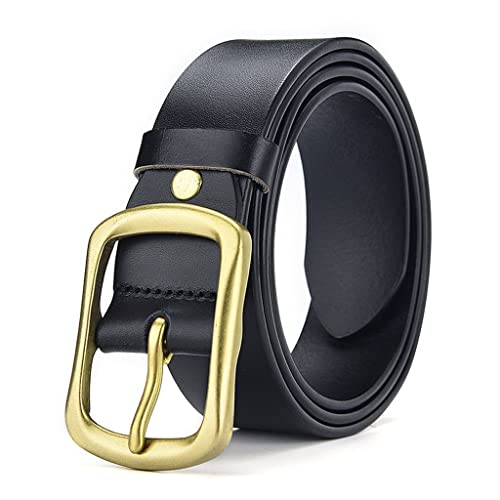 Men's Genuine Leather Vintage Alloy Pin Buckle Belt Casual Versatile Youth Cowhide Leather Belt
