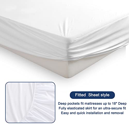 Queen 2 Packs Rv Waterproof Mattress Protector,Breathable Comfortable Smooth Surface Mattress Cover For Maximum Protection,5-18" Deep Pocket #TOP2