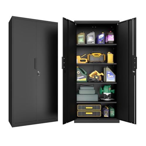 GEDELITE Metal Garage Storage Cabinets,72" Tall Storage Cabinet with Doors