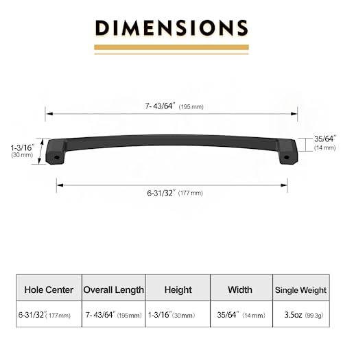 Image of 10 Pack 7 Inch Matte Black Cabinet Pulls Kitchen Cabinet Handles Kitchen Handles for Cabinets Cupboard Handles Black Drawer Pulls Cabinet Hardware