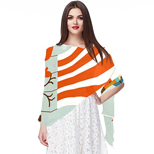 Foulard de Noël en mousseline le cadeau idéal pour femme avec motif sapin