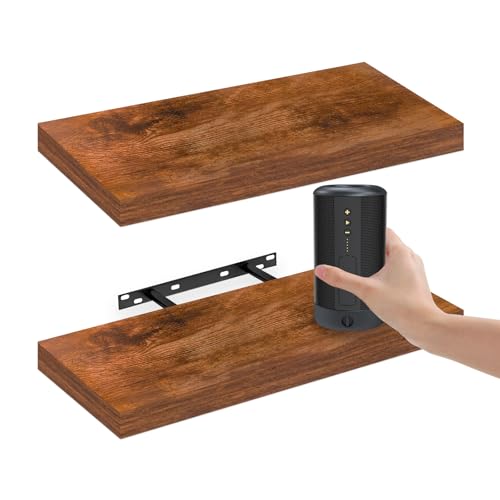 Floating Book Shelves for Wall, 2 PCS Hanging Shelf Bathroom, Wal...