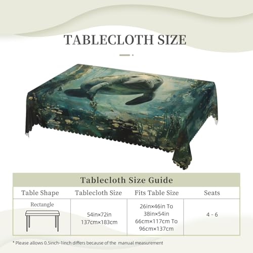 Nappe rectangulaire imprimé animaux lamantins au tombé parfait - 7