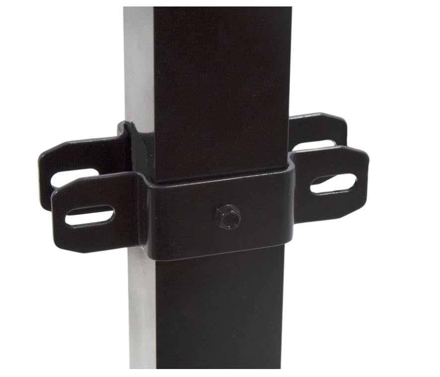 2 1/2" Sq. Steel Ornamental Fence Line Bracket Black (Set)