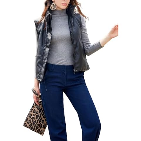 Sukany Women's Stylish Faux Leather Vest Cover