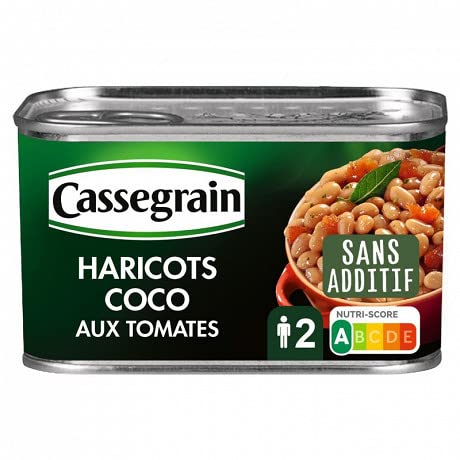 Frijoles de coco con tomate 1/2 435 g | Cassegrain | (4 unidades) | Best Deal
