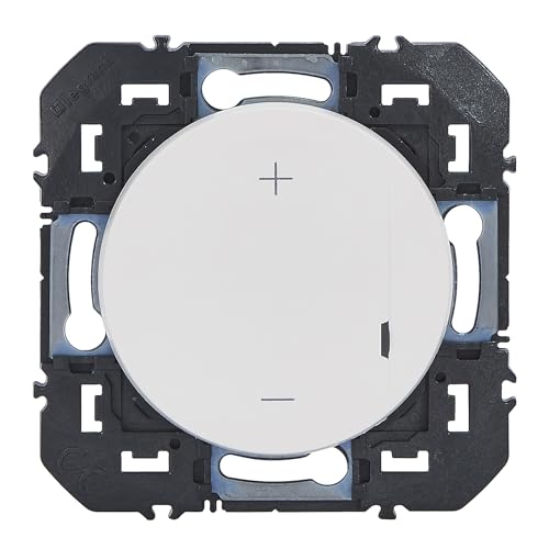 LEGRAND | Variateur Universel Sans Neutre 2 Fils 125W Dooxie Blanc, Compatible Avec Ampoules Dimmables, Réglage Luminosité Haut Et Bas, Installation Sans Fil De Neutre