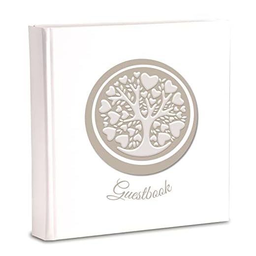 Mareli Fiestas de Boda, Bautizo de cumpleaños, Tapa Dura, Ideal como Libro de visitas, Color Blanco, 20x20