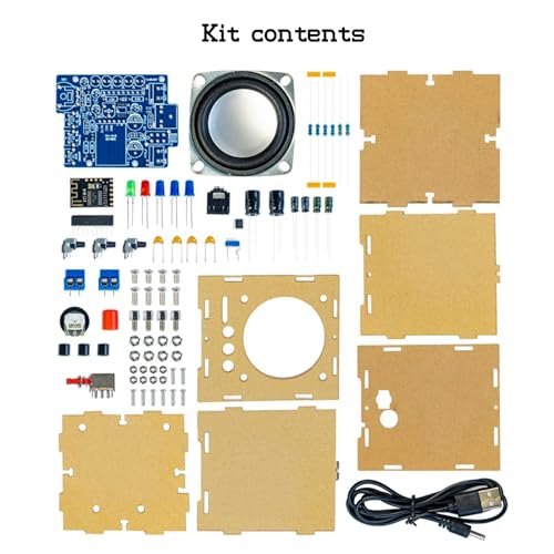 YYSOLDER HD Bḷueṭooṭḥ Speaker Transparent Shell Sound Multiple Audio Input Modes Soldering kit Electronic Electronic Project kit Electronic Component kit