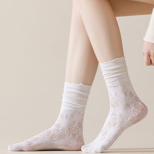 Women Lace Split Two Toe Sock Japanese Tabi Flip Flops Sandal Socks Ruffle Frilly Sports Casual Socks3