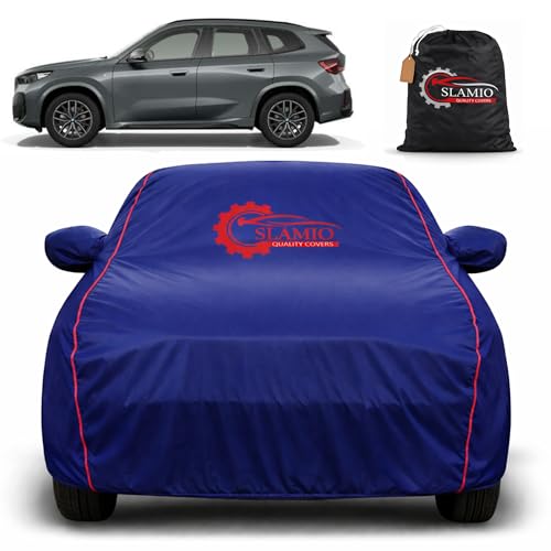 Image of Premium 100% Waterproof Car Cover for BMW X1 2022 Model | All-Weather, UV & Dust Protection | Heavy-Duty 3-Layer Fabric | Custom Fit with Mirror & Antenna Pockets | Navy Blue