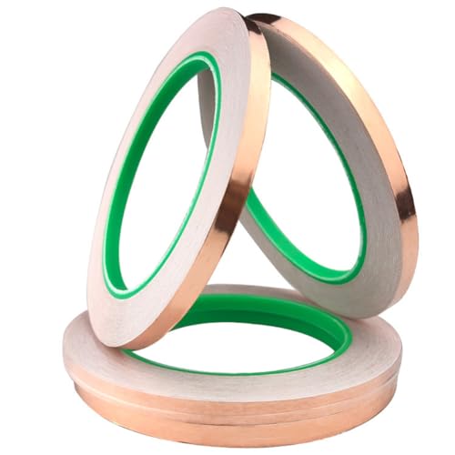 Image of Copper Foil Tape with Double-Sided Conductive - EMI Shielding,Stained Glass,Soldering,Electrical Repairs,Paper Circuits,Grounding (1 /4inch /6mm)