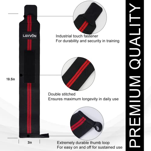 Wrist Wraps Support Weightlifting - 18" Professional Weight Lifting Straps For Bench Overhead Press, Dips And Curls - Wristbands For Olympic Lifting Gym Workout,Strength Training Powerlifting (Black) #TOP2