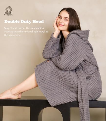 Image of Luxury Organic Japanese Cotton Hotel & Spa Waffle Bathrobe for Men and Women (Hooded /Kimono)
