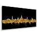 Produktbild Kunstbruder Moderne Dresdener Skyline - Schwarz/Gold 100x200cm - by Stadt Dresden Kunstdruck 2cm (div. Varianten/Größen)- Leinwandbild Wandbild Wanddekoration/fertig zum aufhängen
