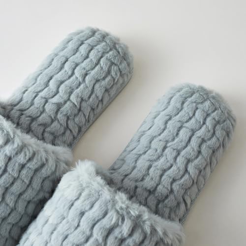 Roxoni Women Soft Comfy Patterned Fluffy Plush Slip On House Slipper2