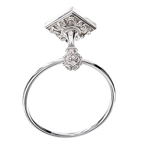 Exclusive Special Vicenza Designs TR9001 Sforza Towel Ring, Polished Silver