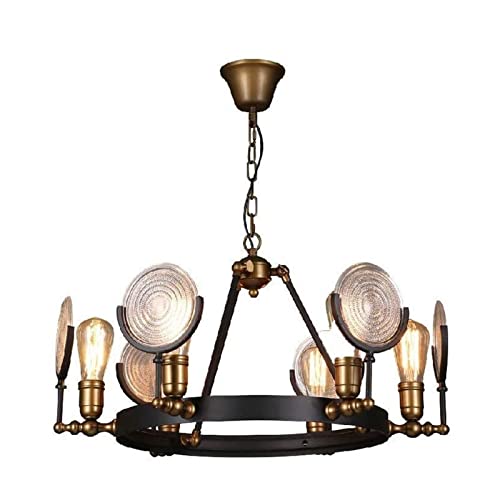Lustre de plafond style industriel E27 abat-jour en verre salon