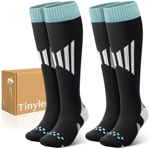 TINYLEMON Wide Calf Compression Socks for Women & Men 15-20 mmHg ...